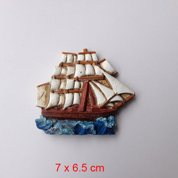 Custom Fridge Magnet, Sailboat Tile Magnet Souvenir Travel Refrigerator