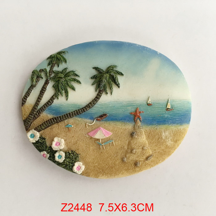 TOURIST SOUVENIR FAVORITE 3D FRIDGE MAGNET RELIEF- Sandy beach,Maldives