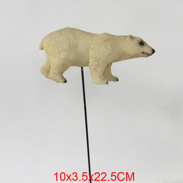Polar Bear wildlife country Polyresin resin garden decor art w/ detachable stake