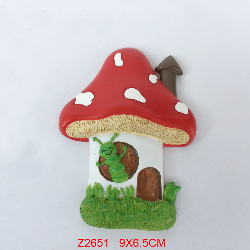 Custom Animal Fridge Magnet,  Refrigerator Magnet Mushroom house with caterpillar