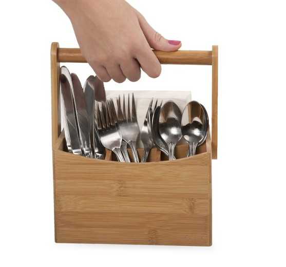 Flatware Caddy With Handle 100% Utensils Napkins or Condiments