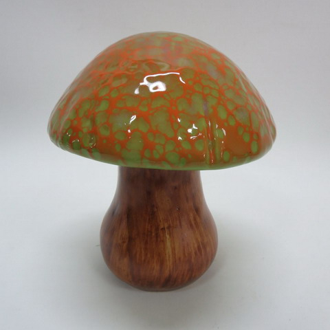 Ceramic Mushroom Decor Figurine Pottery Ornament for Fairy Garden House Lawn