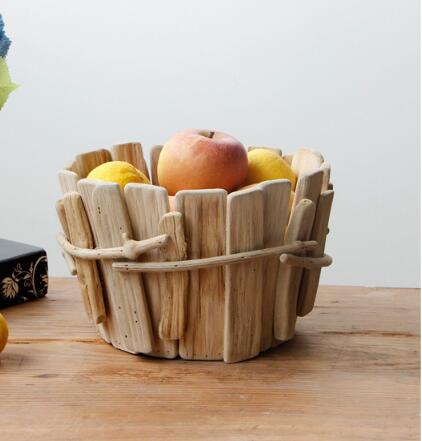 Natural driftwood basket ,wood fruit basket