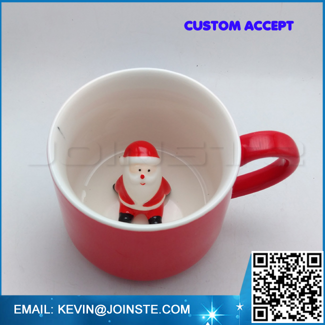 300ml Ceramic 3D Christmas Cup Morning Mug, Christmas Santa