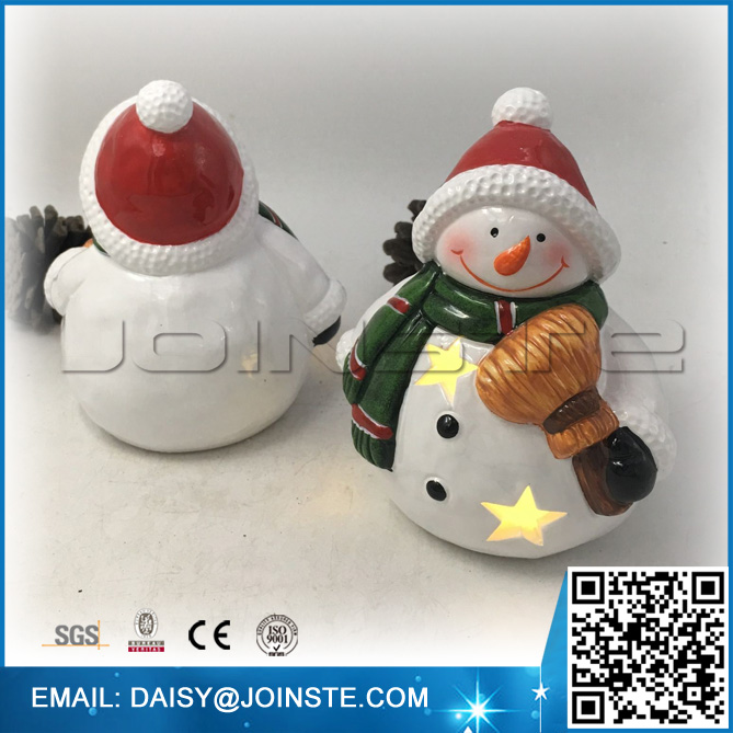 Mini ceramic christmas snowman led