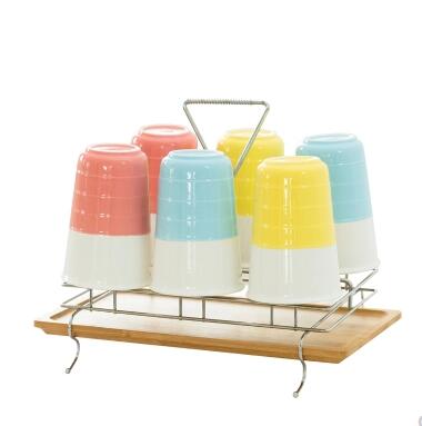 Ceramic family water cup set of 6