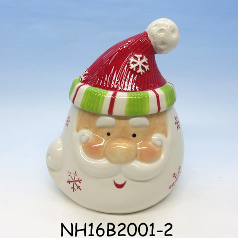 Winter Holiday Christmas Santa Cookie Jar, Custom accept Ceramic Jar