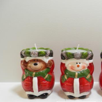 Christmas ceramic candle holders ,christmas figurine tealight holders