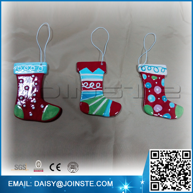 Hanging ornament ceramic bota navidad