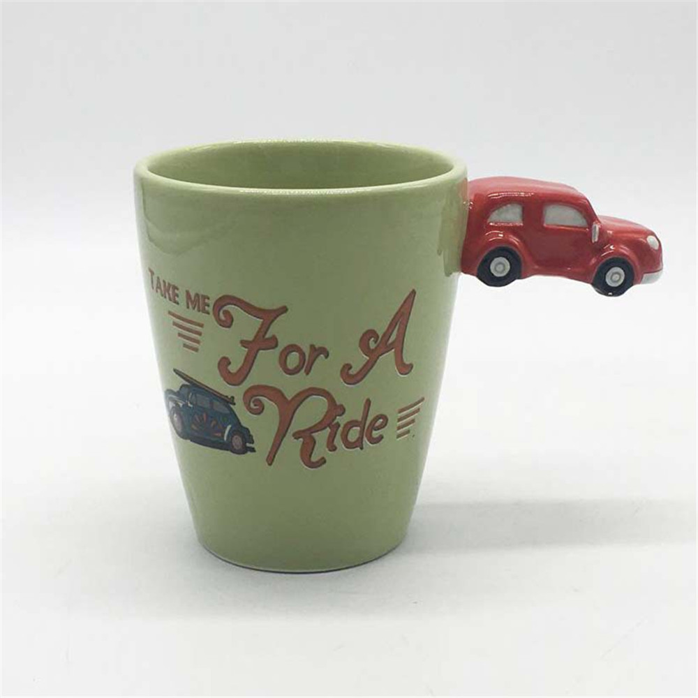 Red car shape handle mug   ceramic fashionable   novelty  coffee mugs  coffee tea mug