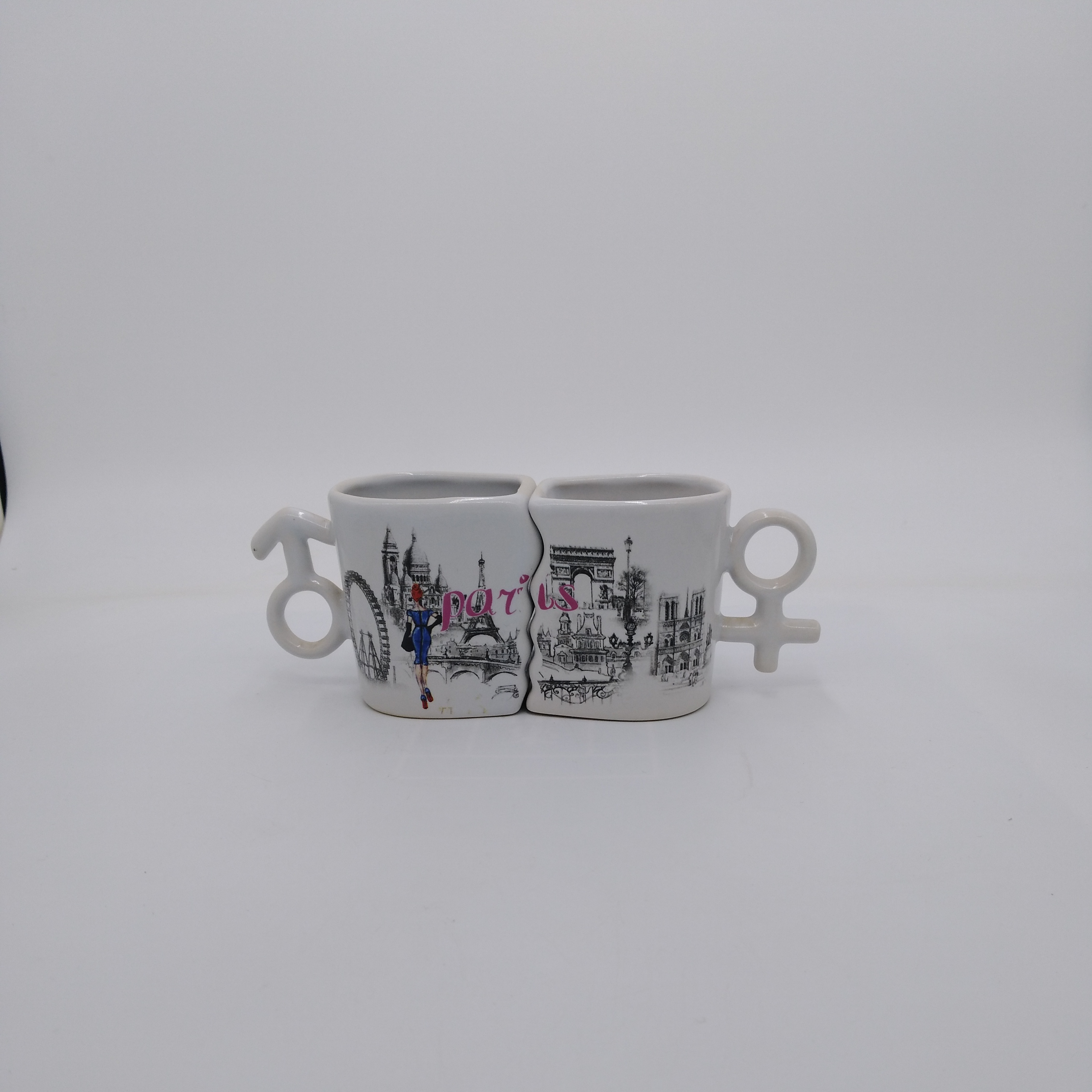 Customized creative Couple of cup white ceramic mug