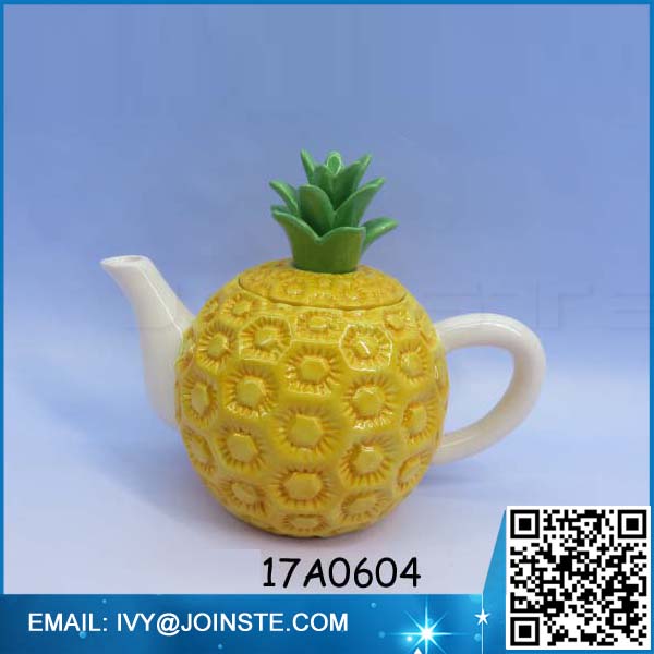 Novelty pineapple teapot ceramic pineapple tea pot custom