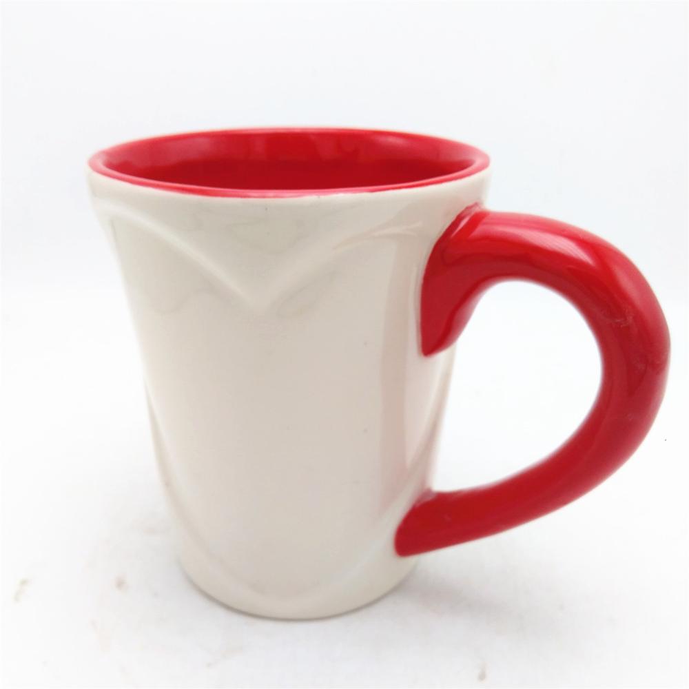 Wholesale cheap ceramic sublimation coffee  mug  with red inner and handle