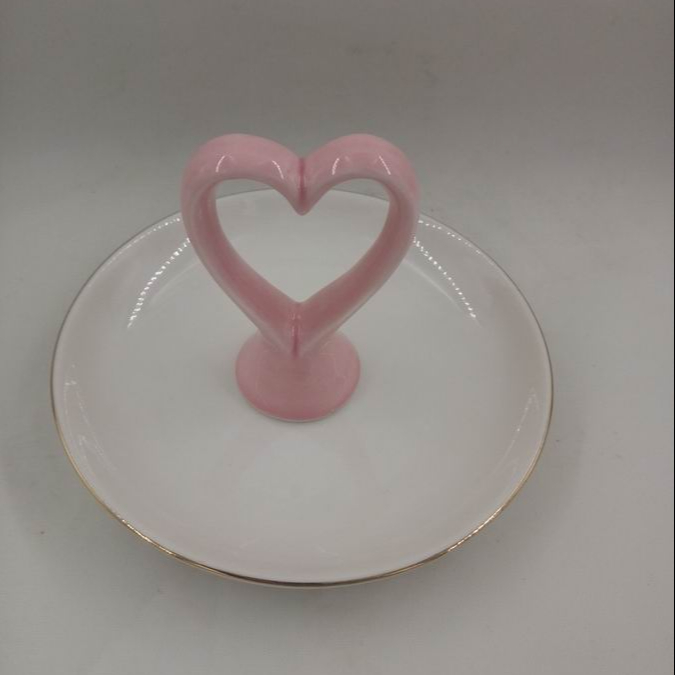 Heart Ceramic Ring Dish, Trinket Dish, Custom accept