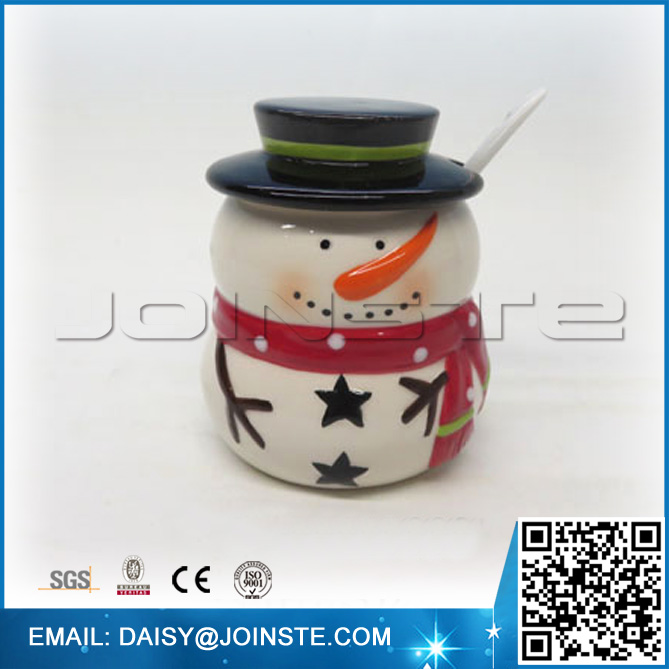 Snowman ceramic seasoning pot