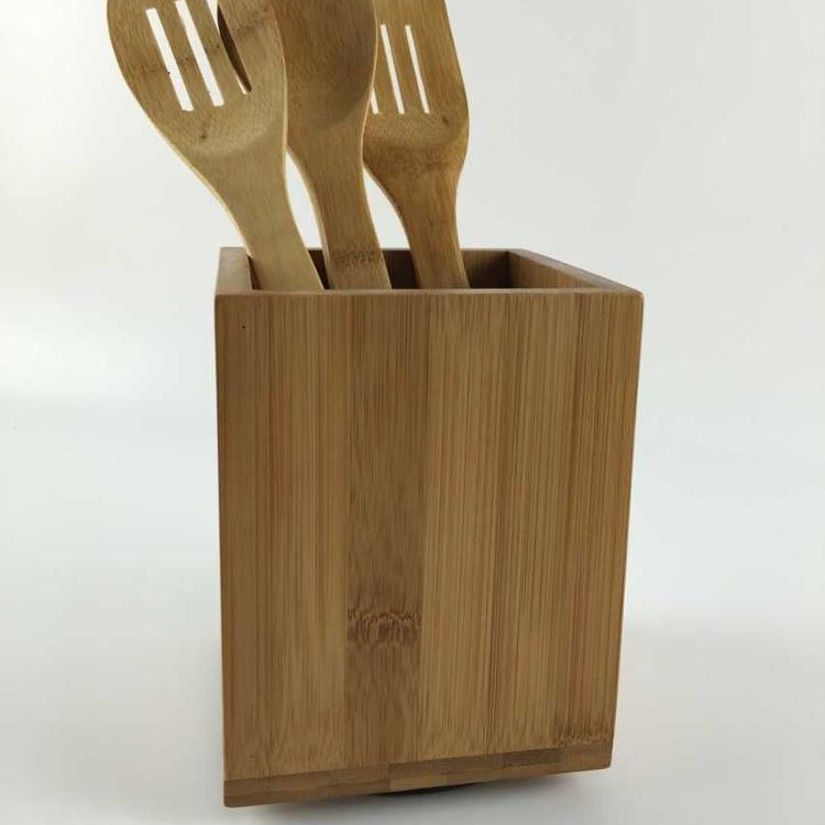 Wooden Wood  Bamboo Utensil Holder