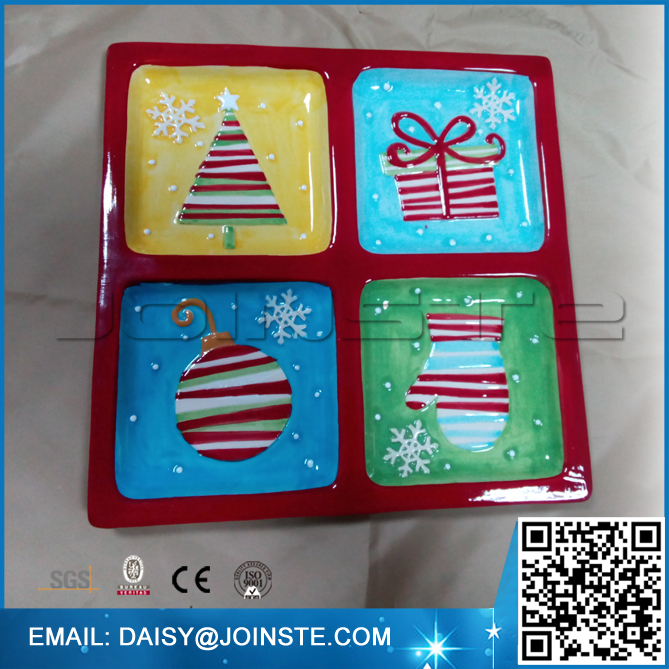 Christmas 4 interval square candy dish