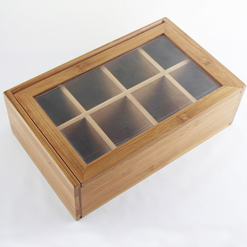 Wooden Wood Bamboo tea box, 8 box