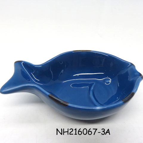 9" Small Whale Fish Shaped Ceramic Snack Bowl,Fruit Salad Cereal Bowl