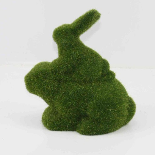 Handmade Artificial Turf Grass Animal Rabbit Home Office Ornament (Green)