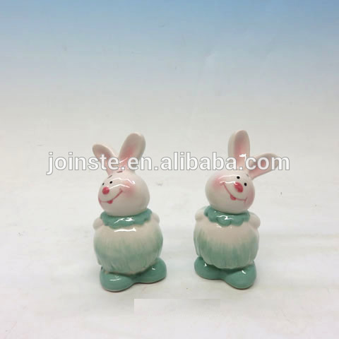 Customized mini bunny ceramic salt and pepper shaker set Easter gift