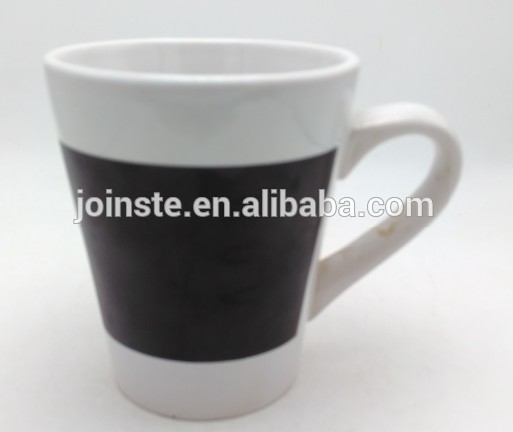 Customized black and white coffee ceramic mug