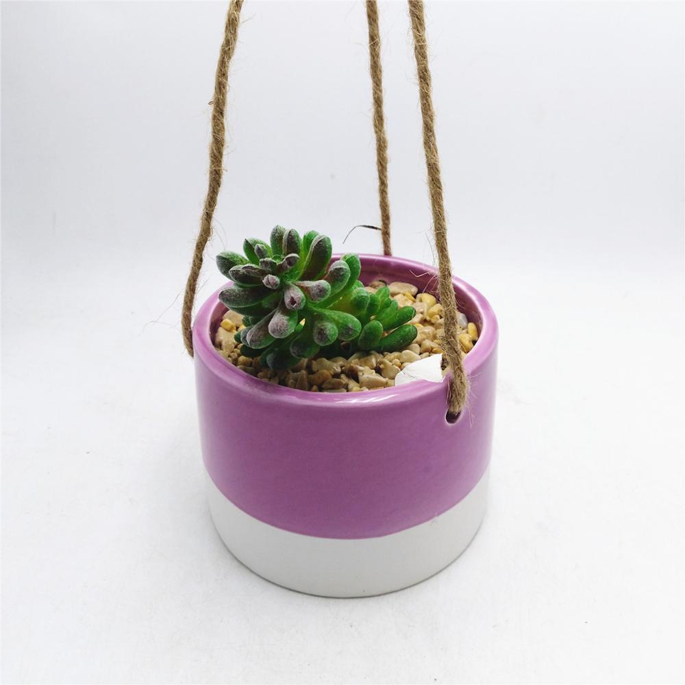 Customized indoor handing flower pot ceramic cheap price flower pot , succulent pot