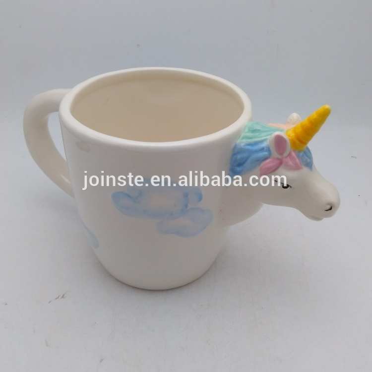 White unicorn shaped ceramic large mug perfect gift