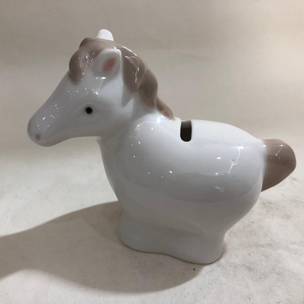 Piggy Bank Ceramic Handmade Paint Coat Decor Collect coin Quality Cute (Horse)