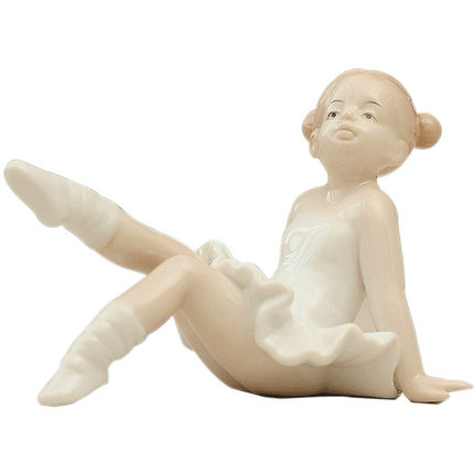 Custom wholesale cute sitting  girl ceramic figurine ceramic statue