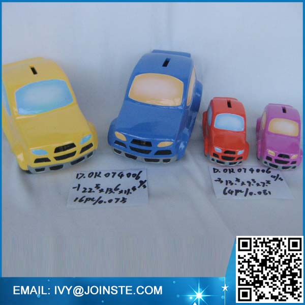 Custom ceramic money box car shaped money bank coin bank