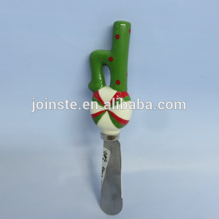 Custom cheap ceramic handmade painting butter knife bread knife