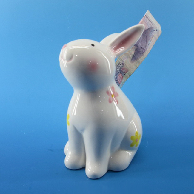 Custom made Ceramic Coin bank, Money box, Piggy Bank, Easter Bunny Rabbit