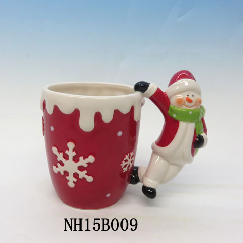 Ceramic Christmas santa mug, Christmas snow man decorative mug