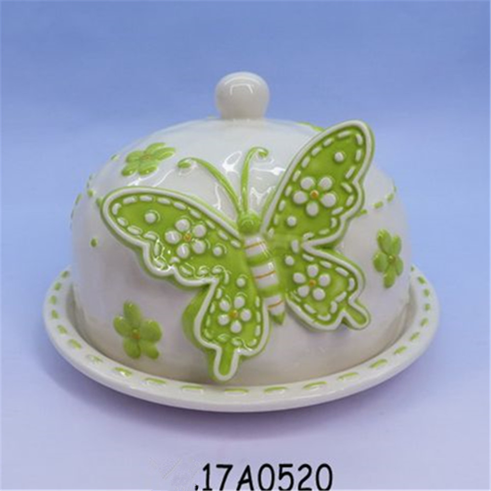 Ceramic Butterfly butter dish bread plates with butterfly pattern