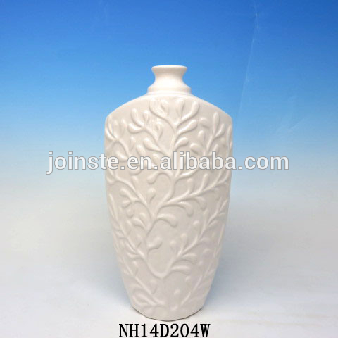 White flower texture table top ceramic flower vases