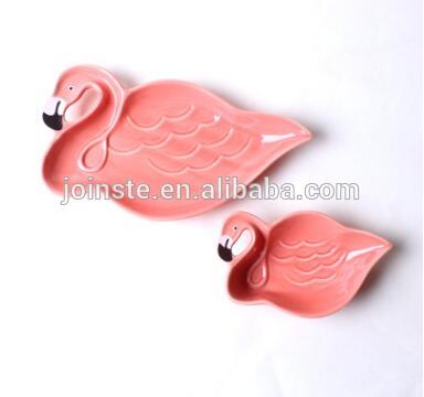 Flamingo ceramic dishes and snack plates