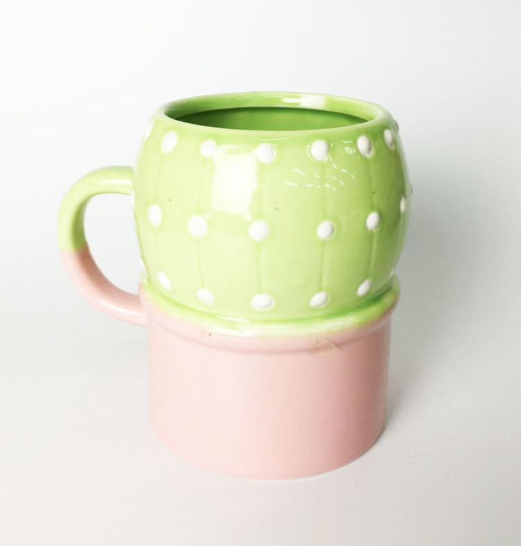 Cactus Shape Ceramic Coffee mug cup, Custom