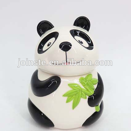 Custom ceramic panda shape hand painted home decoration child room decoration