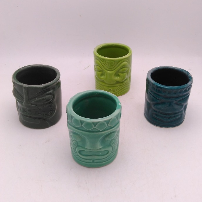 Good Luck Tiki Shot Mugs Good Luck Tikis 1 OZ Set of 3