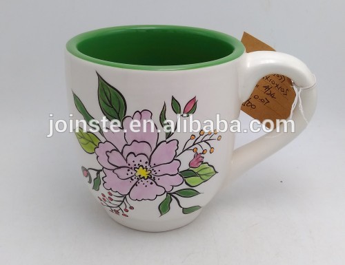 Handmade flower ceramic coffee mug