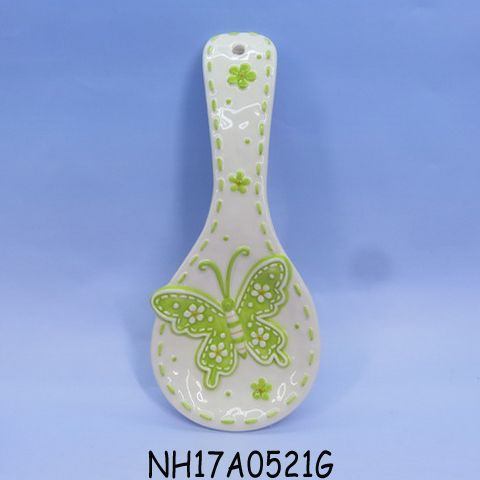 Butterfly shape spoon rest ceramic,ceramic spoon rest,Custom Accept