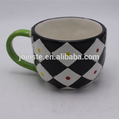 Mini grid plaid ceramic coffee mug