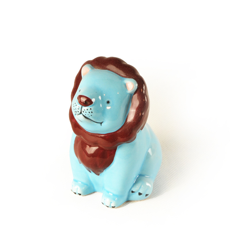 Cute Lion Shape Ceramic Saving Coin bank, Piggy Money box, Custom accept