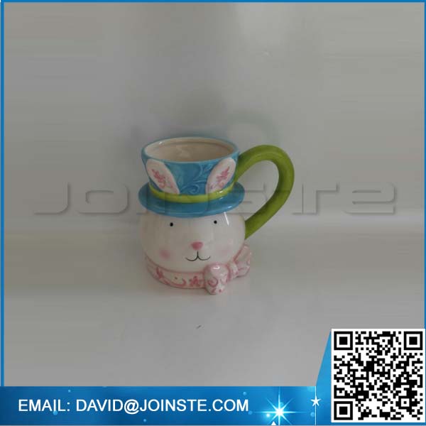 Rabbit shaped ceramic mug