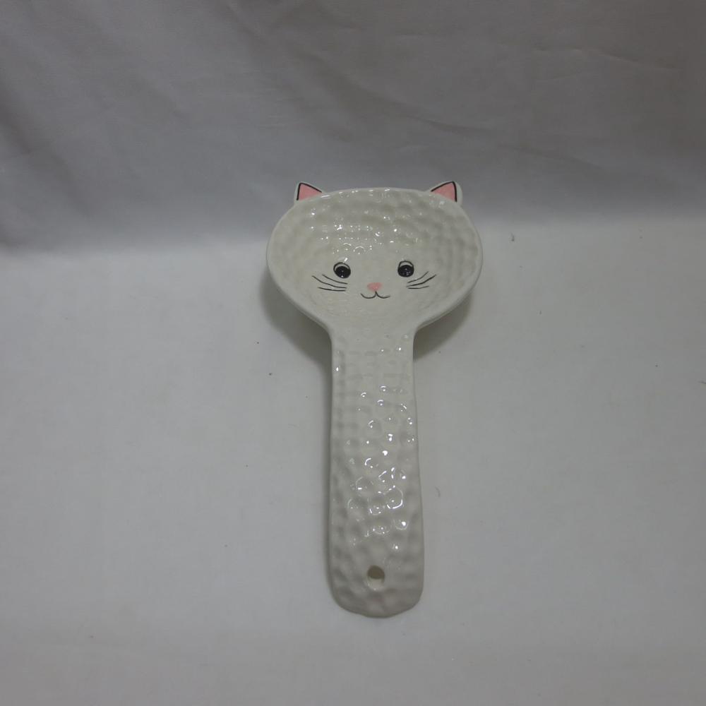 Counter Top Novelty spoon rest,White ceramic spoon rest,Cat spoon rests