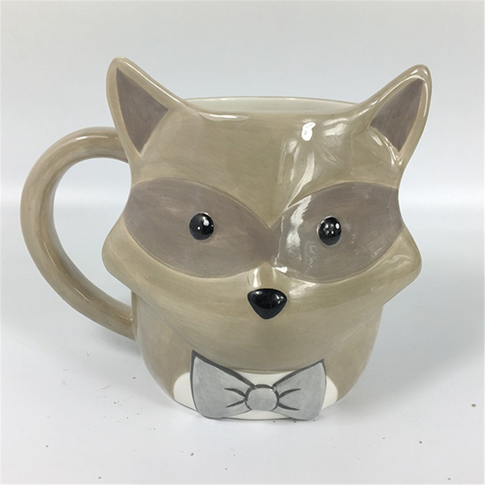 Handmade personalized  Fox   shaped mug glaze coffee mug  tea mug