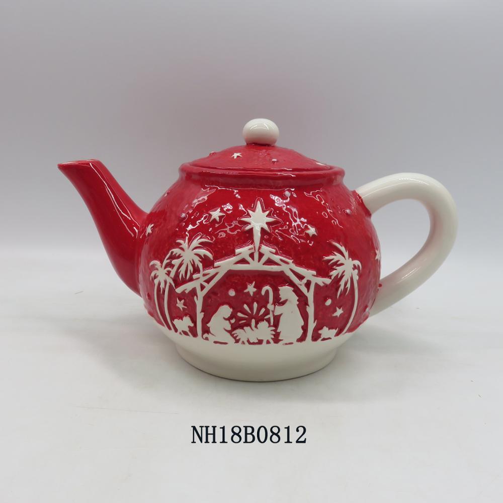 2018 new series christmas reindeer ceramic tea pot tableware hot sale