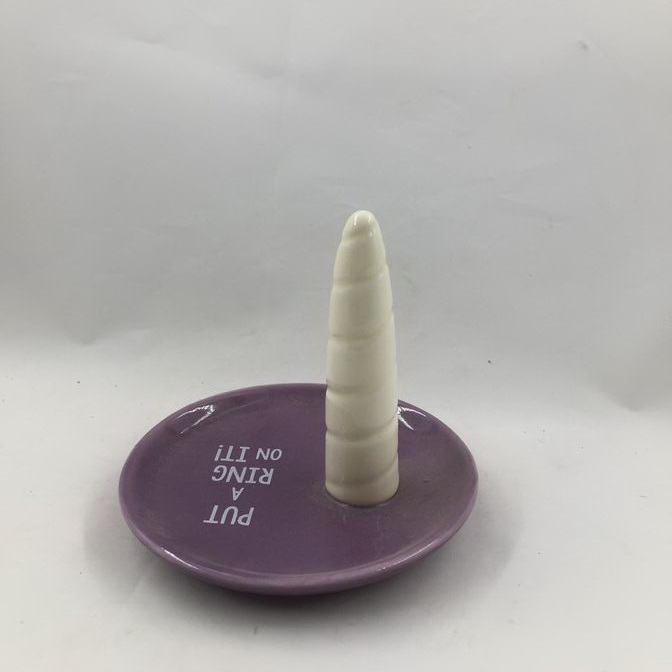 Horn of unicorn design ceramic ring holder, porcelain trinket dishes,jewelry display dishes