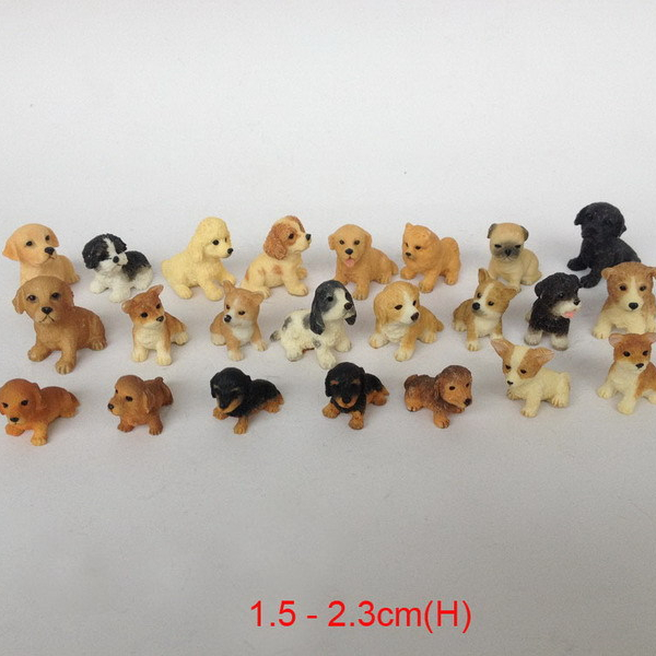 Mini Polyresin Puppy Dog Figurines for Kids – High Detailed Hand Painted Realistic Small Dog Figurines